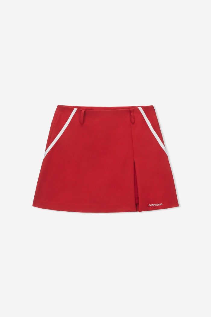 W SIDE BAND ASCI SKIRT RED