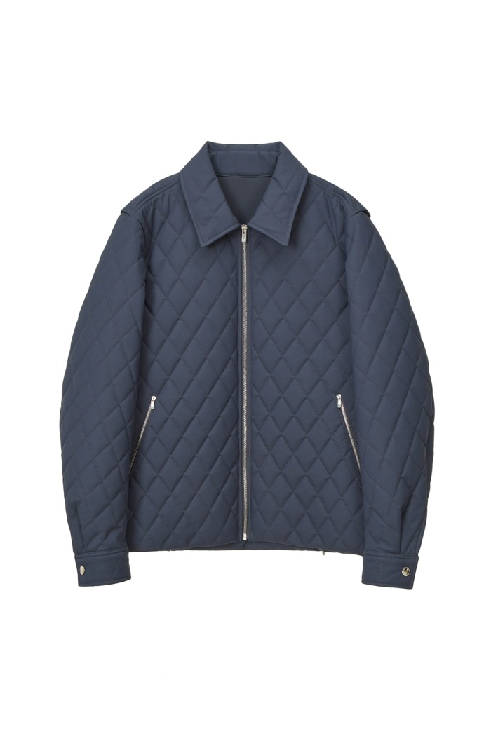 M DIAMOND QUILTED TWILL JACKET GREY